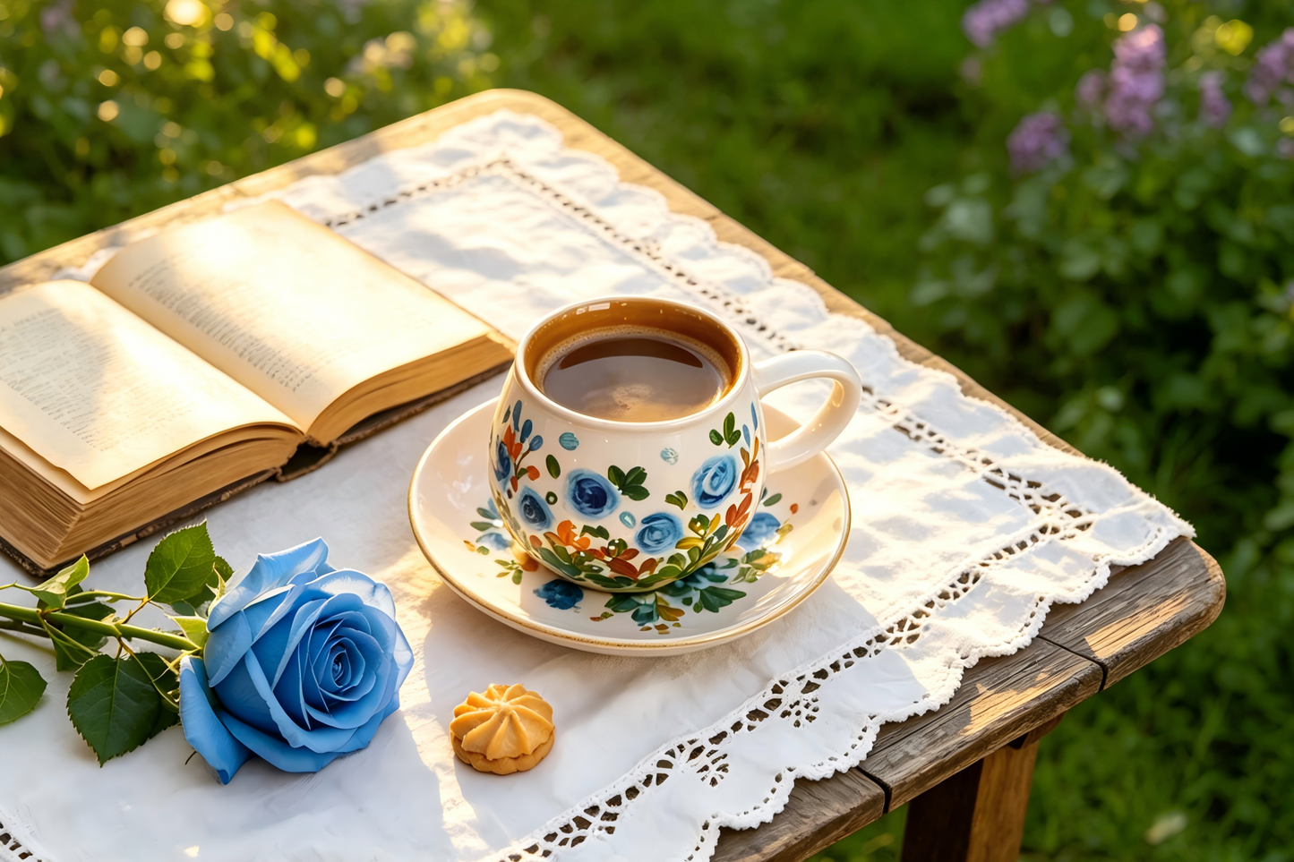 Handmade+Painted Tea/coffee Cup & Saucer