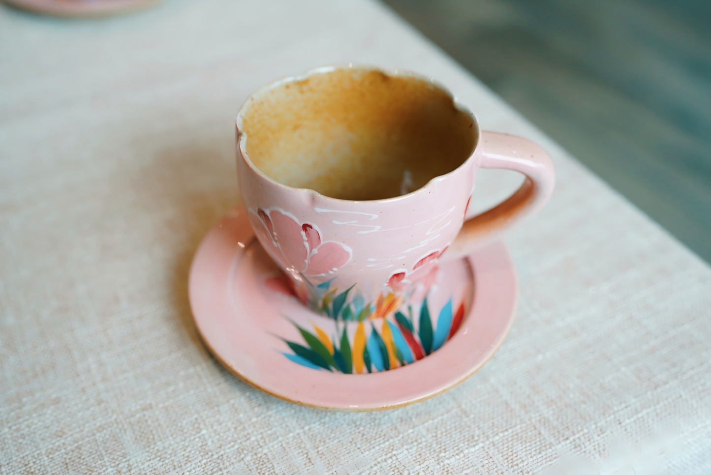 Handmade+Painted Tea/coffee Cup & Saucer