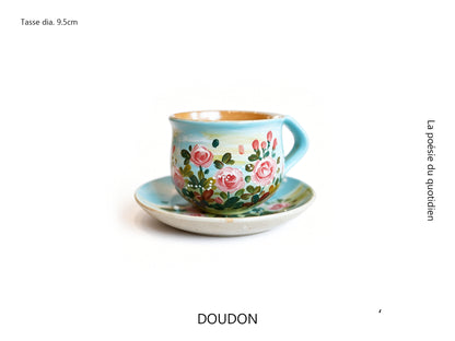 Handmade+Painted Tea/coffee Cup & Saucer