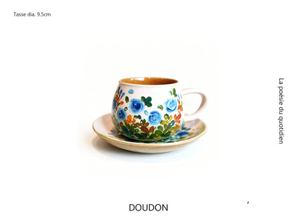Handmade+Painted Tea/coffee Cup & Saucer