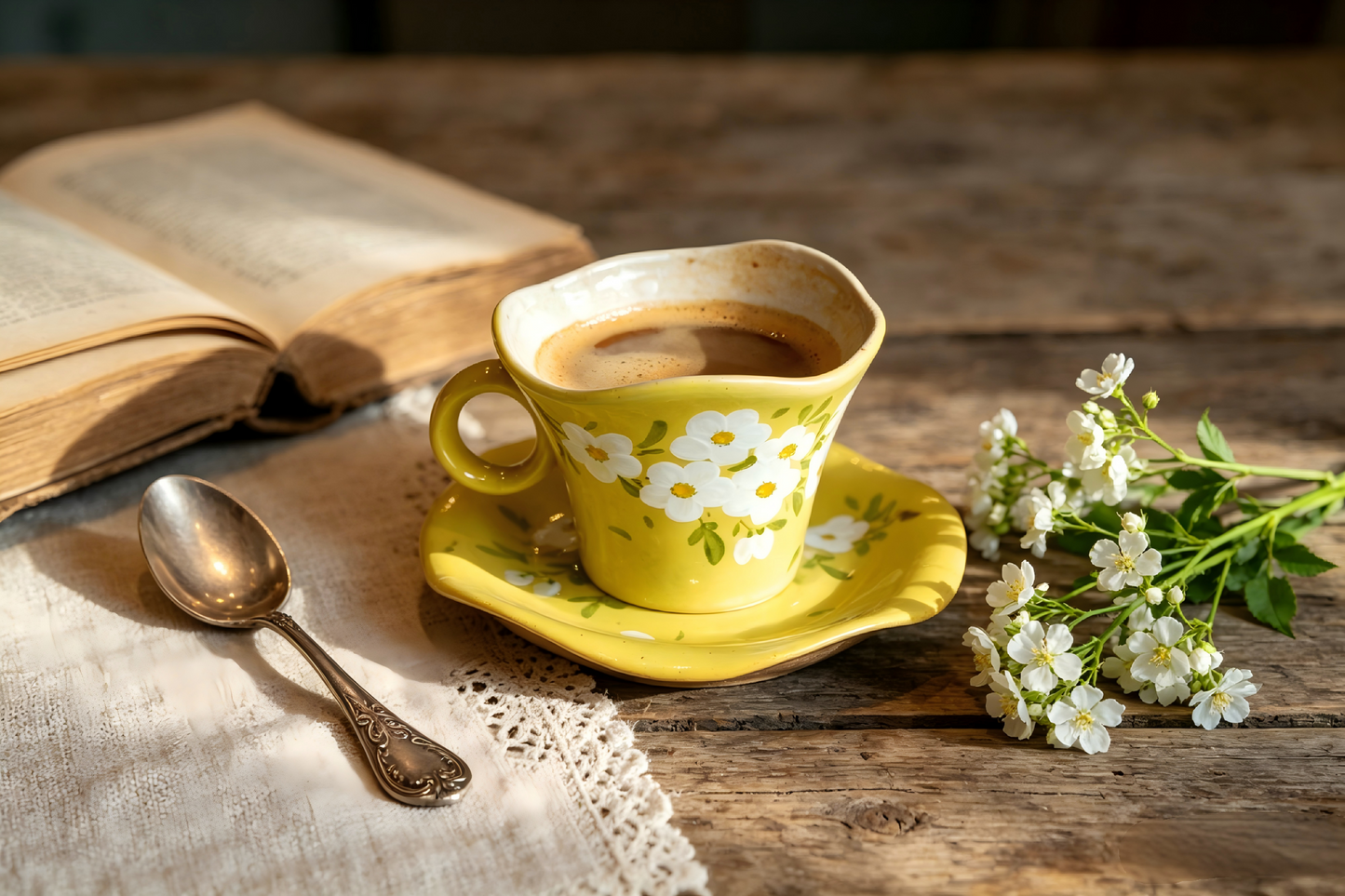 Handmade+Painted Tea/coffee Cup & Saucer