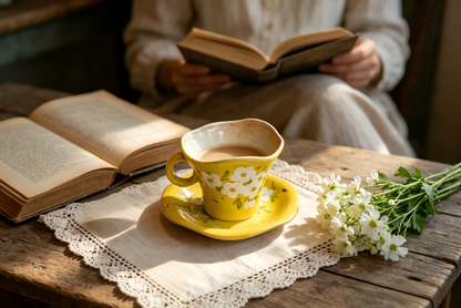 Handmade+Painted Tea/coffee Cup & Saucer