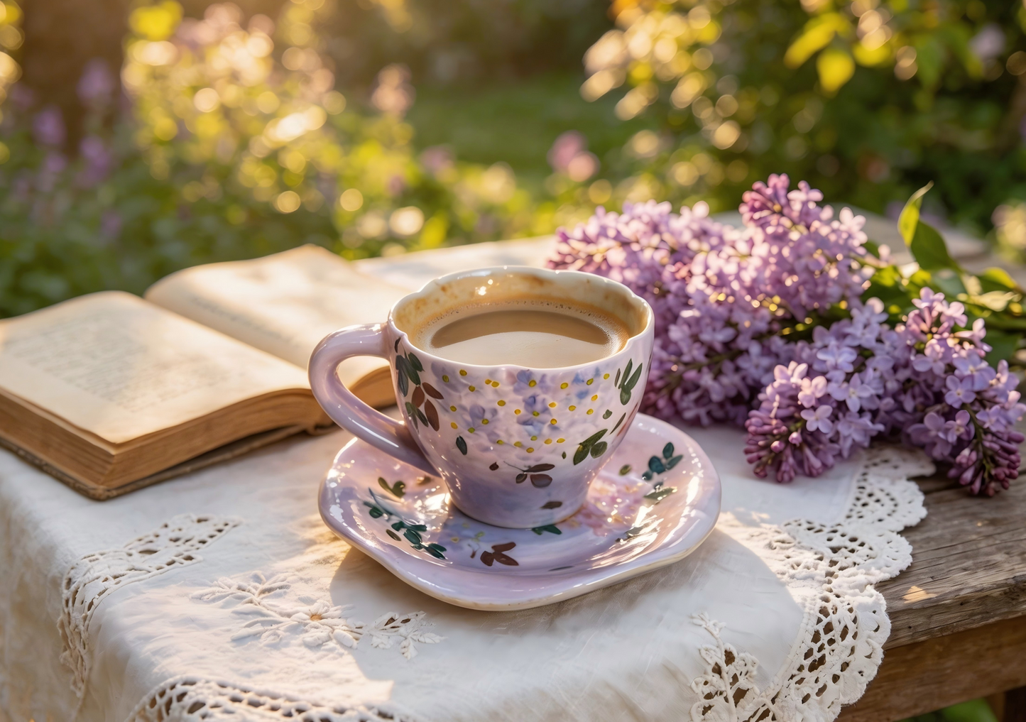 Handmade+Painted Tea/coffee Cup & Saucer