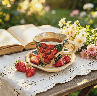 Handmade+Painted Tea/coffee Cup & Saucer