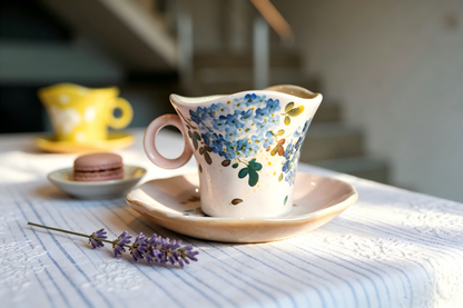 Handmade+Painted Tea/coffee Cup & Saucer