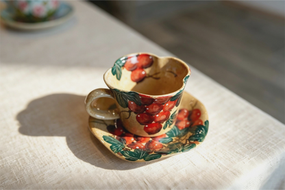 Handmade+Painted Tea/coffee Cup & Saucer