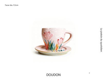 Handmade+Painted Tea/coffee Cup & Saucer