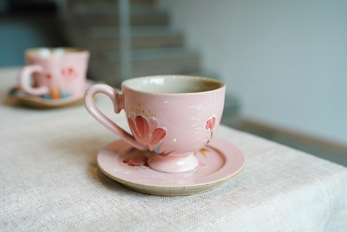 Handmade+Painted Tea/coffee Cup & Saucer