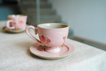 Handmade+Painted Tea/coffee Cup & Saucer