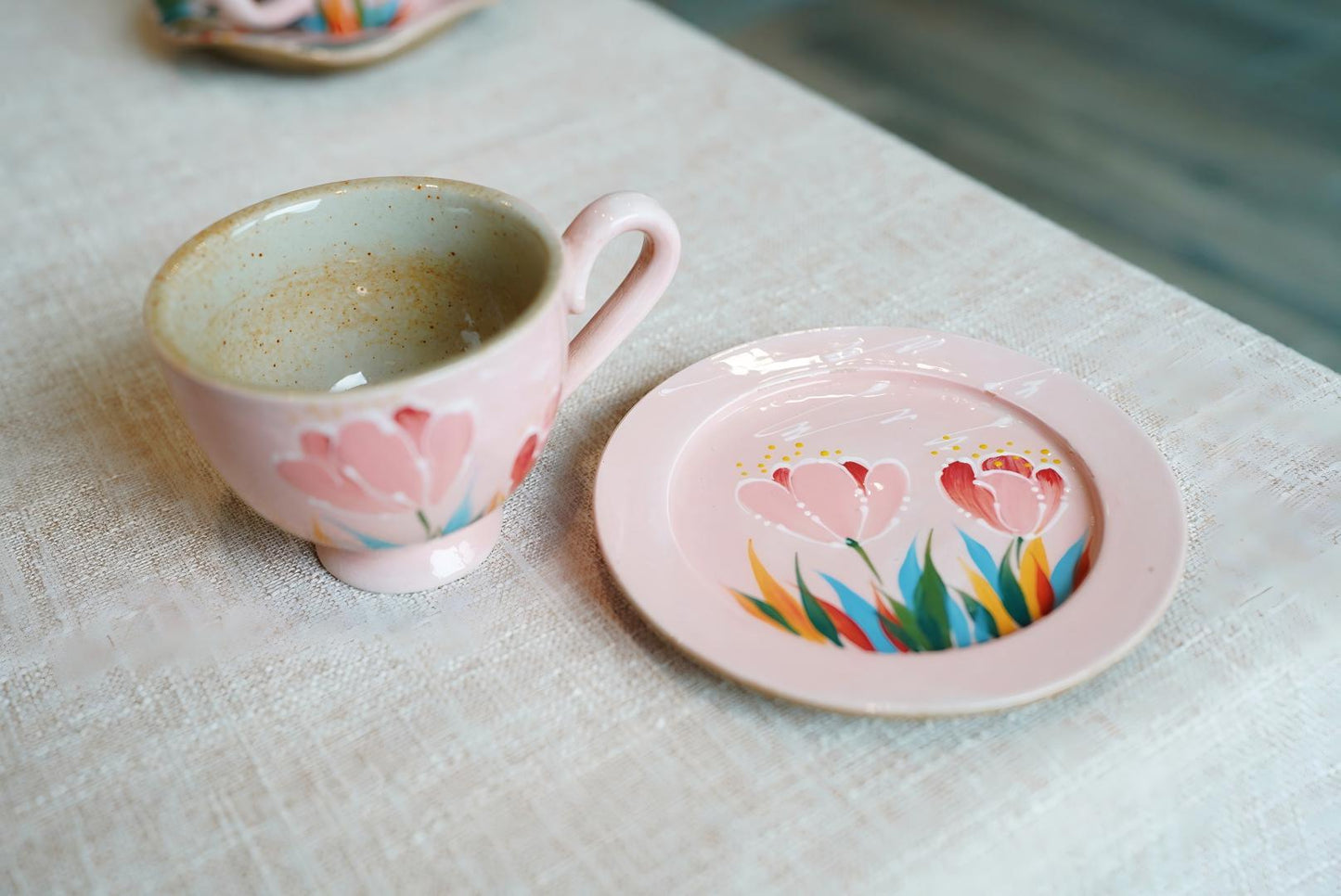 Handmade+Painted Tea/coffee Cup & Saucer