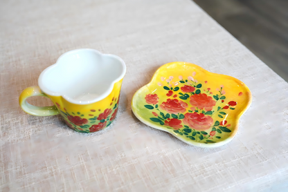 Handmade+Painted Tea/coffee Cup & Saucer