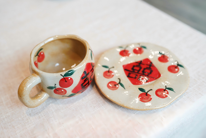 Handmade+Painted Tea/coffee Cup & Saucer