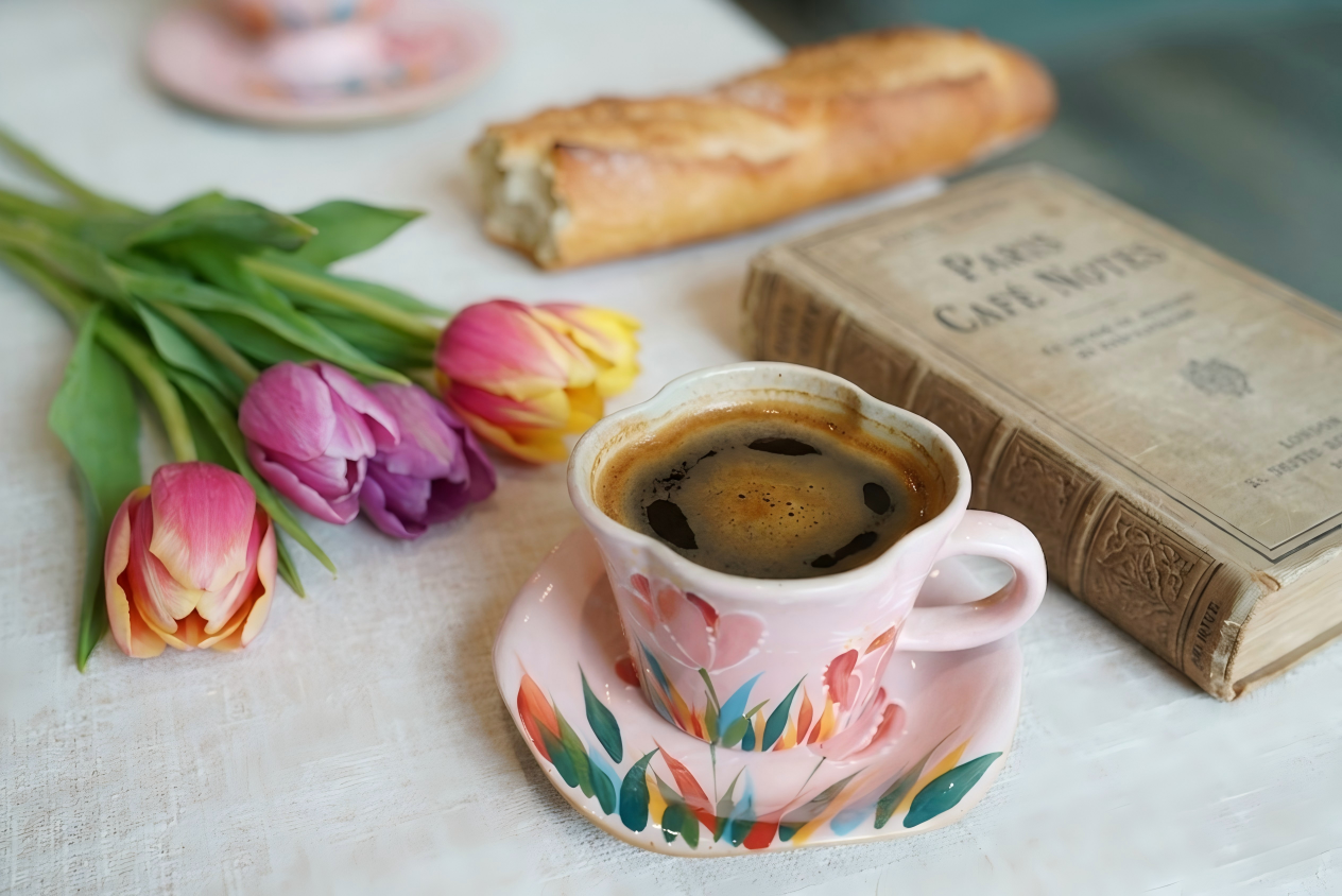 Handmade+Painted Tea/coffee Cup & Saucer