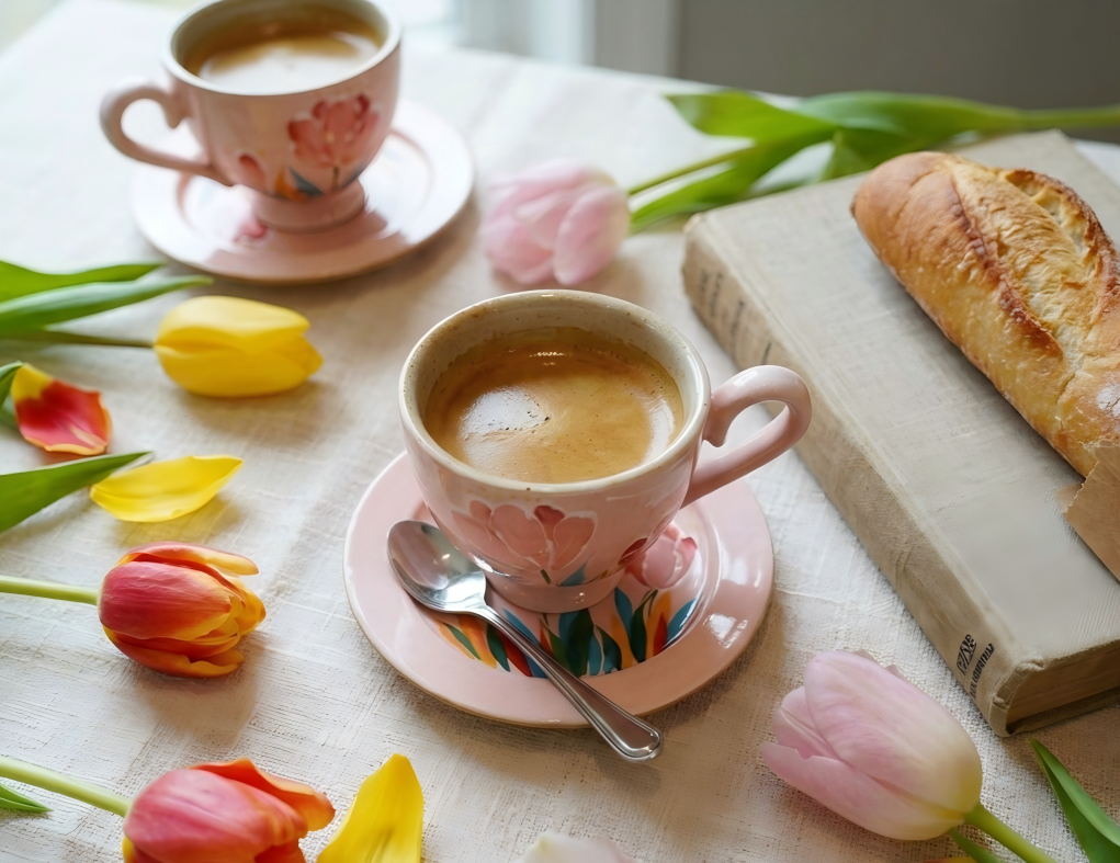 Handmade+Painted Tea/coffee Cup & Saucer