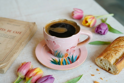 Handmade+Painted Tea/coffee Cup & Saucer