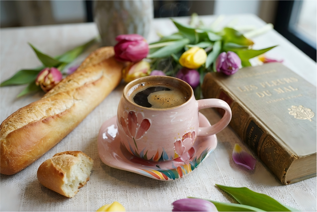 Handmade+Painted Tea/coffee Cup & Saucer