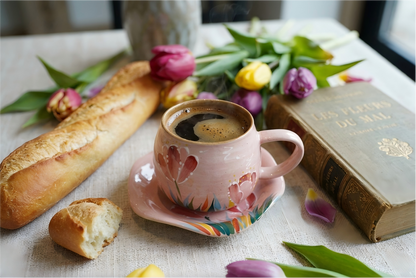 Handmade+Painted Tea/coffee Cup & Saucer