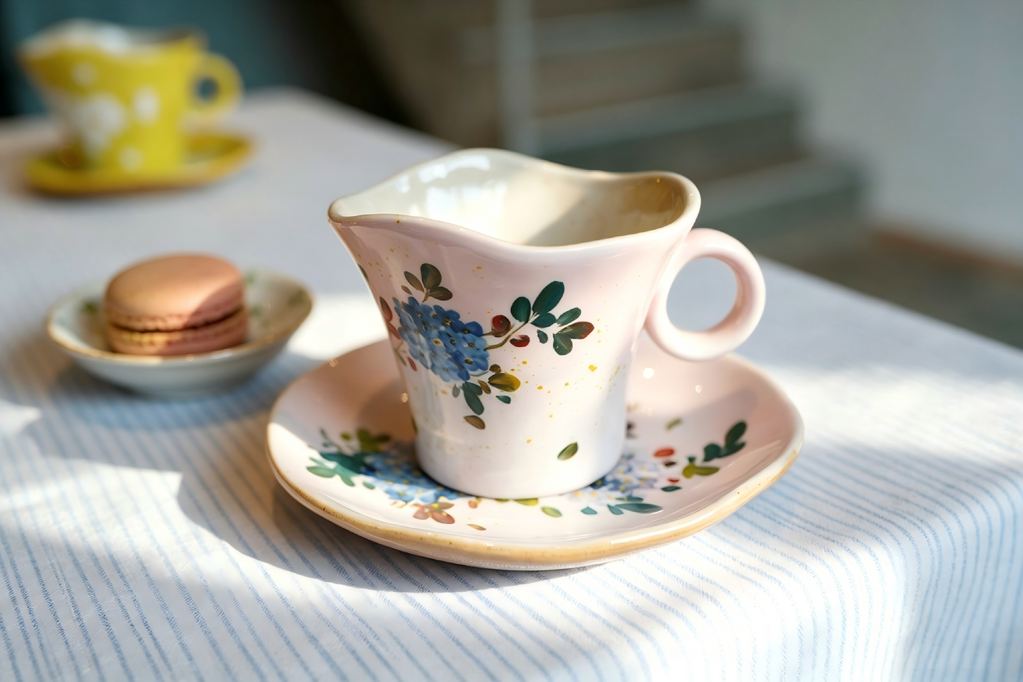 Handmade+Painted Tea/coffee Cup & Saucer