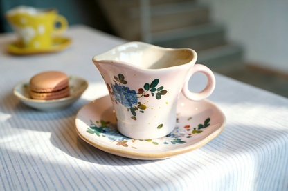 Handmade+Painted Tea/coffee Cup & Saucer
